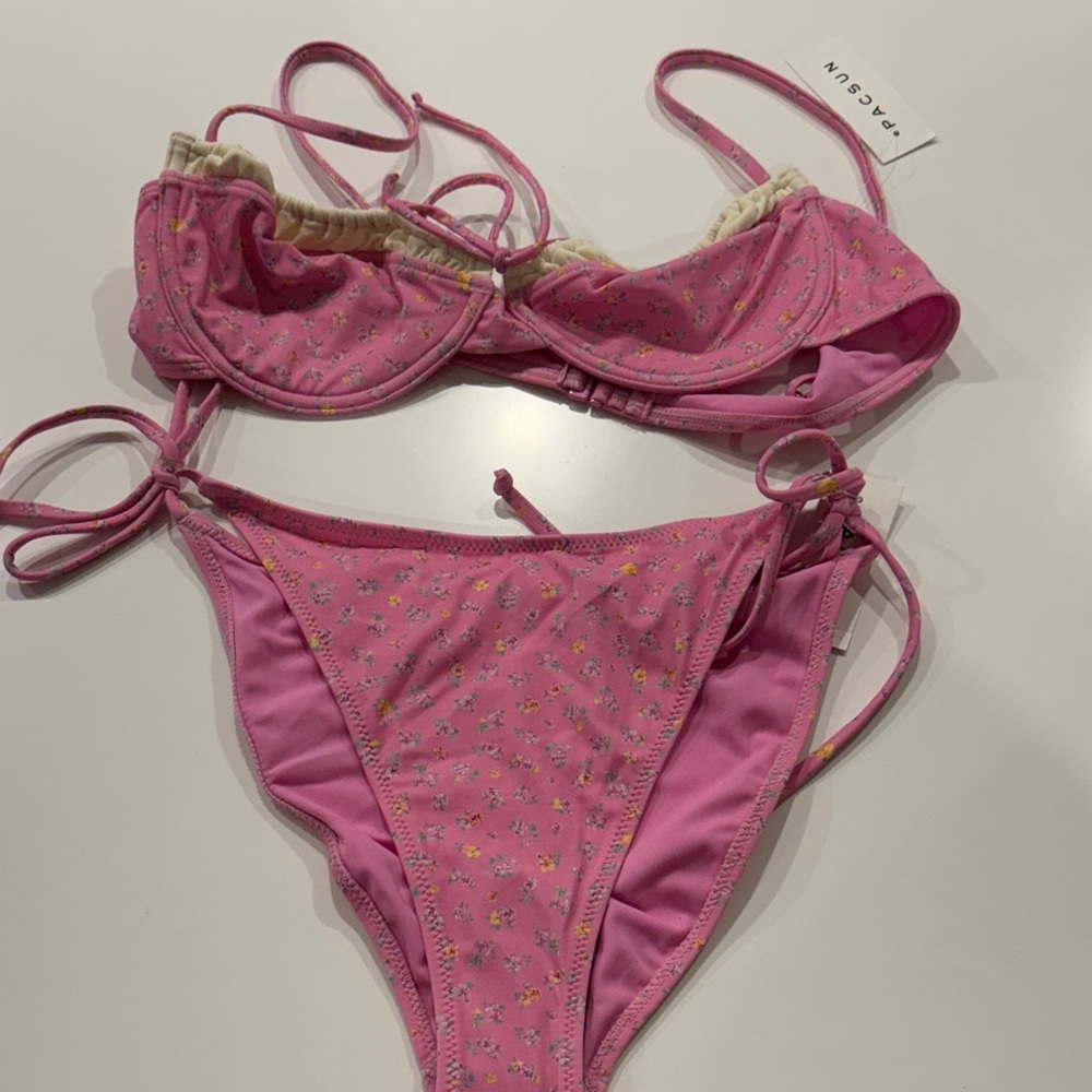 PacSun Pink Floral Swimwear